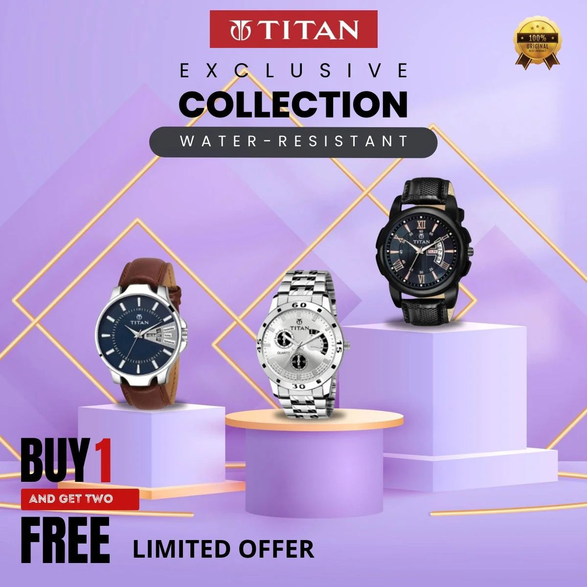 Titan Watch Limited Edition Year 2024 (Buy One Get Two Free)